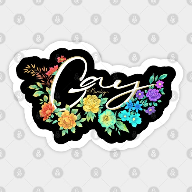 Gay rights - black bg Sticker by Mariliya